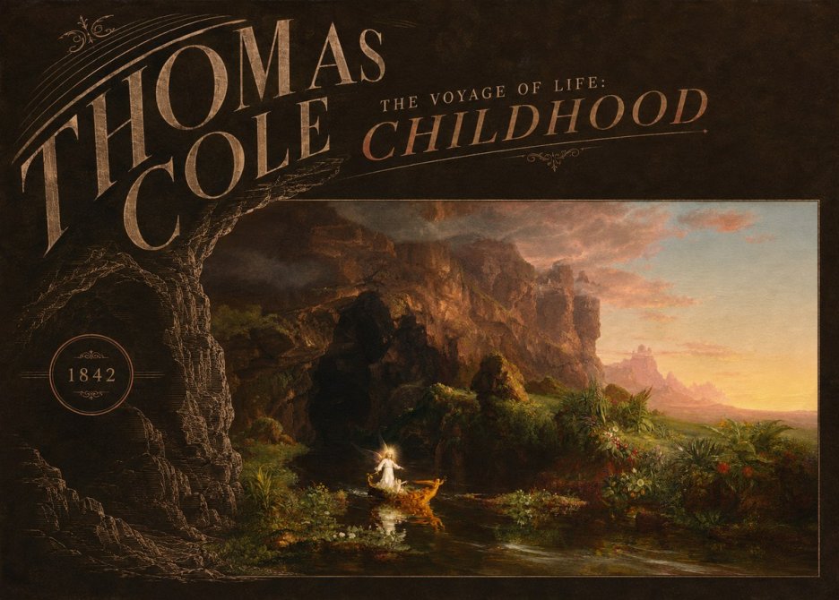 Thomas Cole The Voyage of Life: Childhood III No4 - Affiche