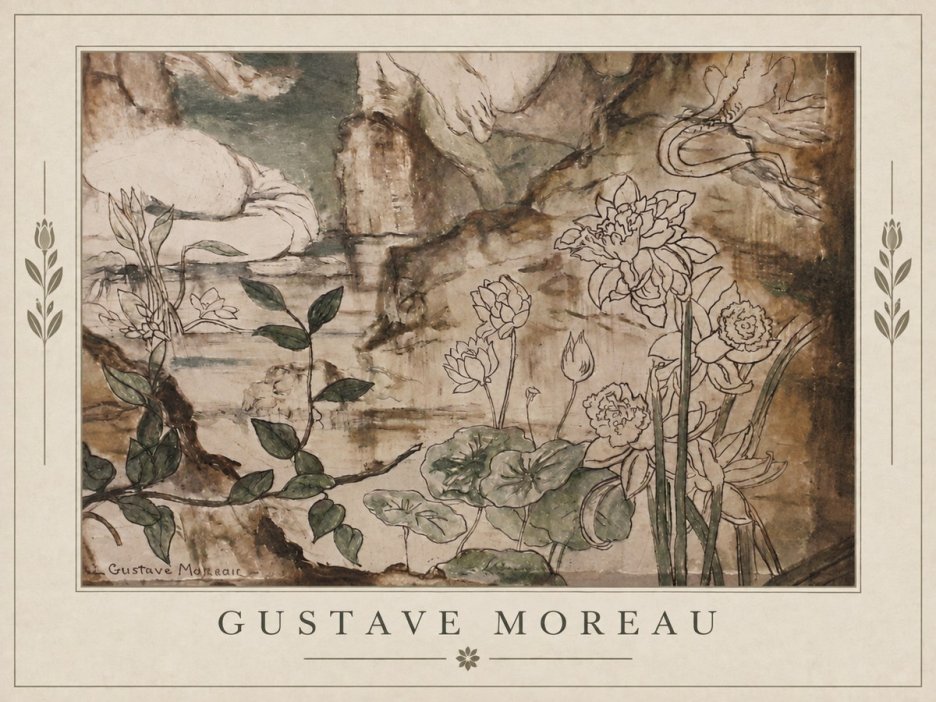 Gustave Moreau Floral Study No2 - Affiche