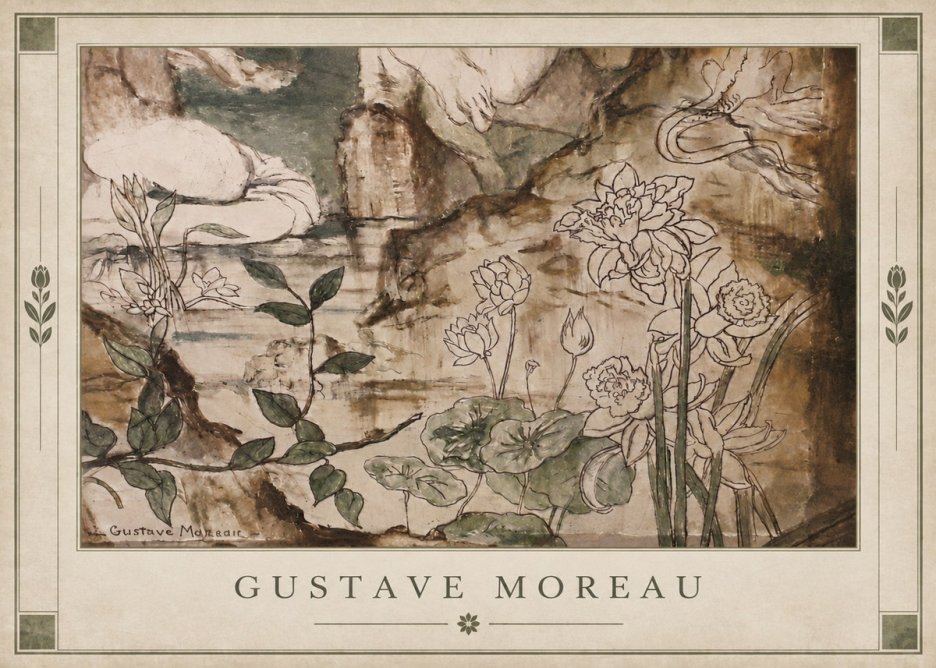 Gustave Moreau Floral Study No3 - Affiche