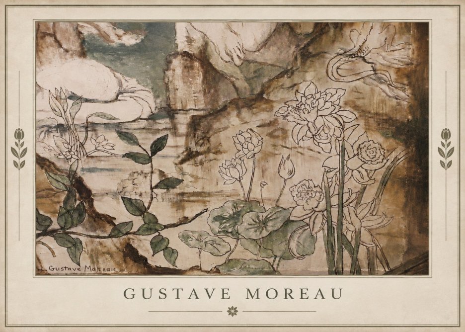 Gustave Moreau Floral Study No4 - Affiche