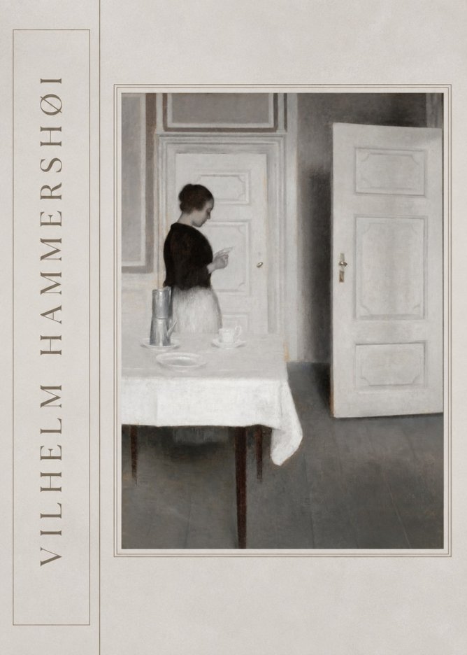 Vilhelm Hammershøi Interior with a Woman Reading a Letter No2 - Affiche