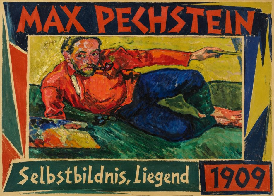 Max Pechstein Selbstbildnis, Liegend No1 - Affiche