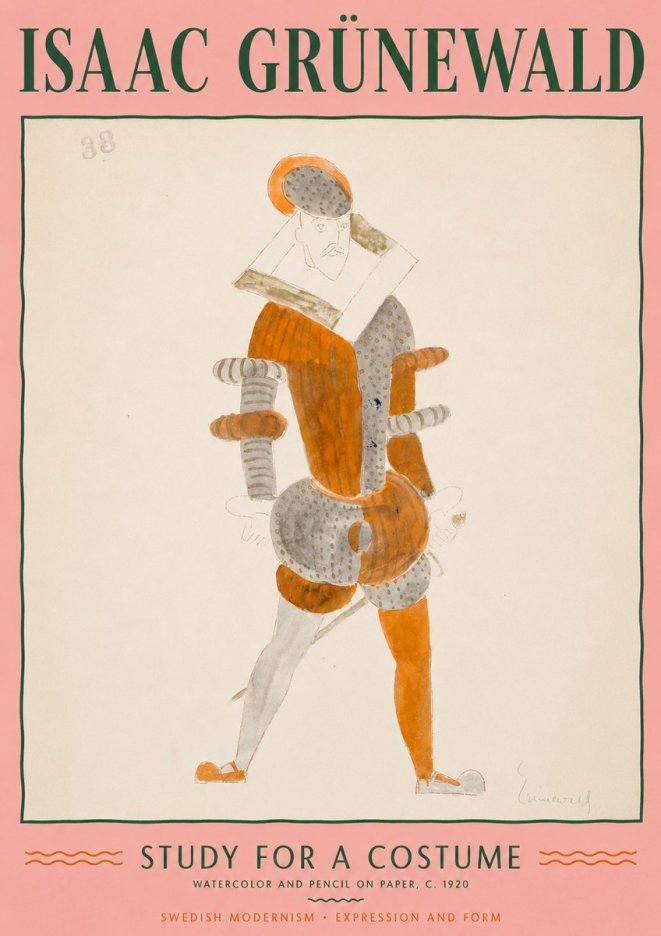 Isaac Grünewald Study for a Costume II No4 - Affiche