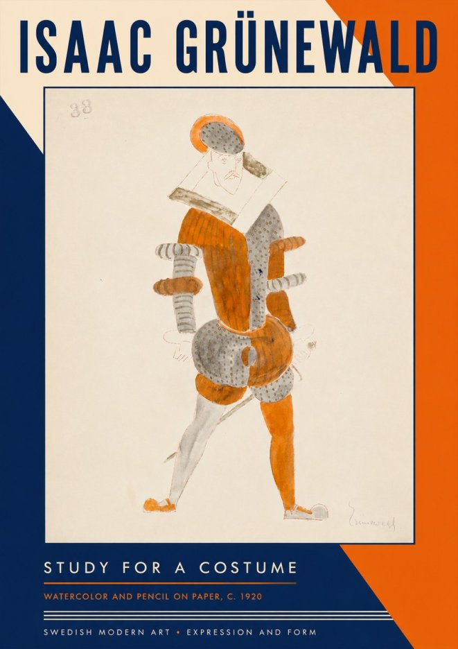 Isaac Grünewald Study for a Costume II No5 - Affiche