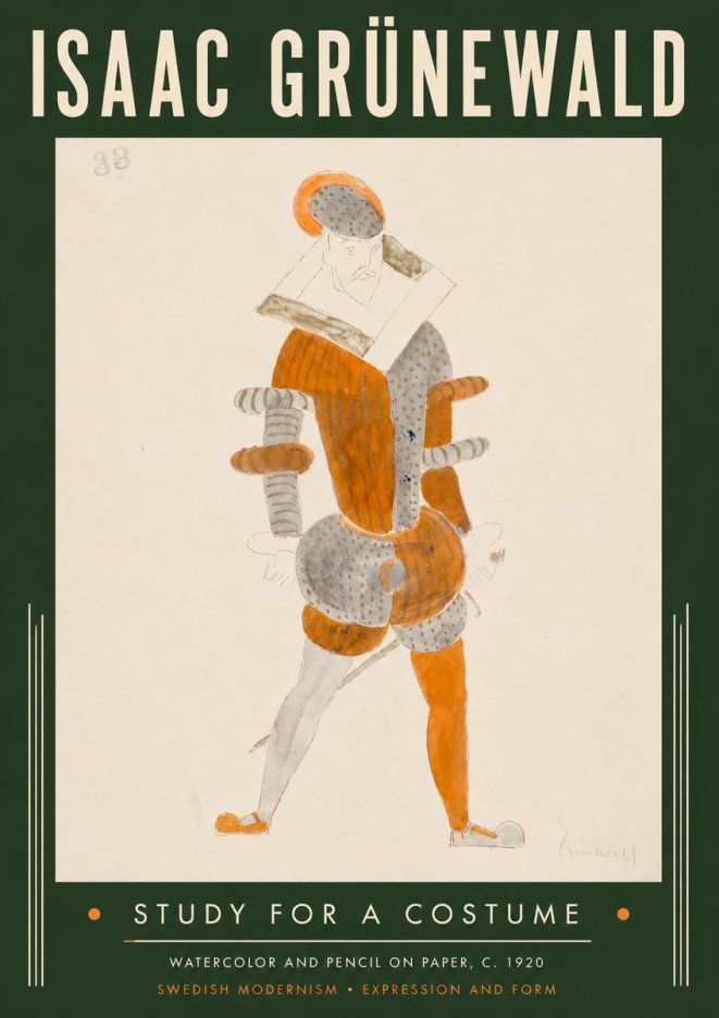 Isaac Grünewald Study for a Costume II No6 - Affiche