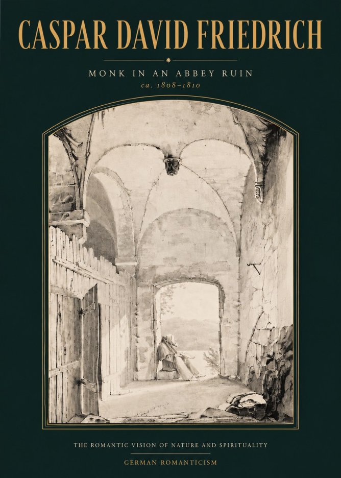 Caspar David Friedrich Monk in an Abbey Ruin No4 - Affiche