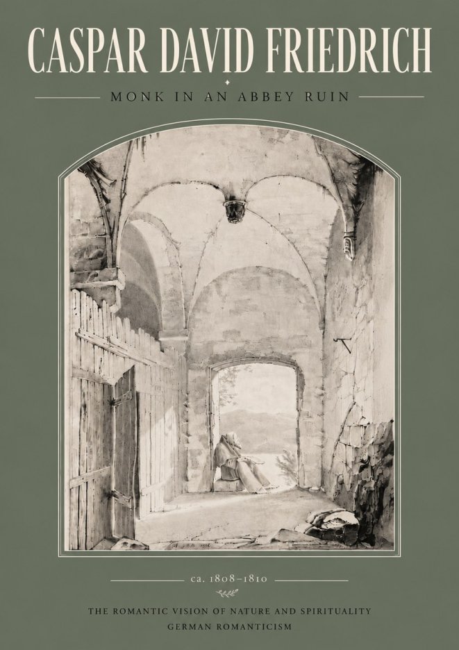 Caspar David Friedrich Monk in an Abbey Ruin No6 - Affiche