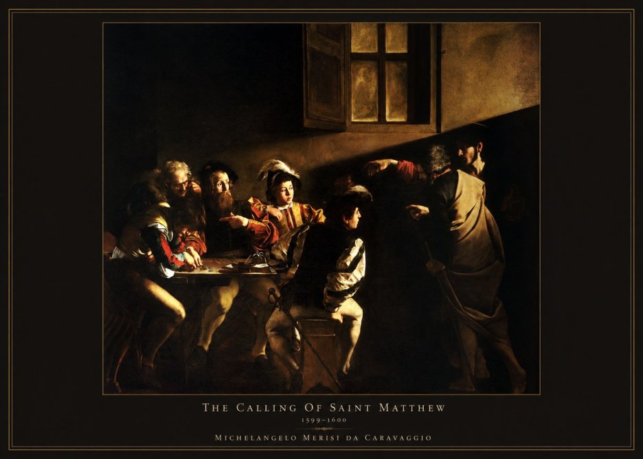 Michelangelo Merisi da Caravaggio The Calling of Saint Matthew I No4 - Affiche