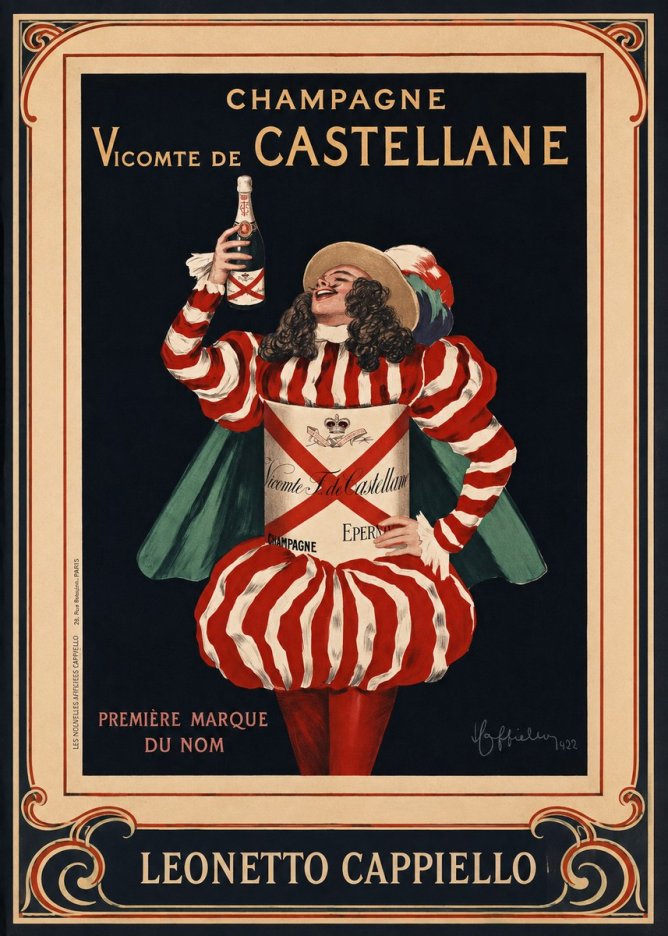 Leonetto Cappiello Champagne Vicomte De Castellane No1 - Affiche