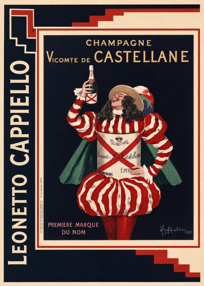 Leonetto Cappiello Champagne Vicomte De Castellane No2 - Affiche