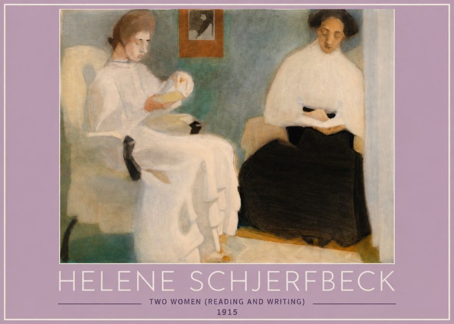 Helene Schjerfbeck Two Women (Reading and Writing) No4 - Affiche