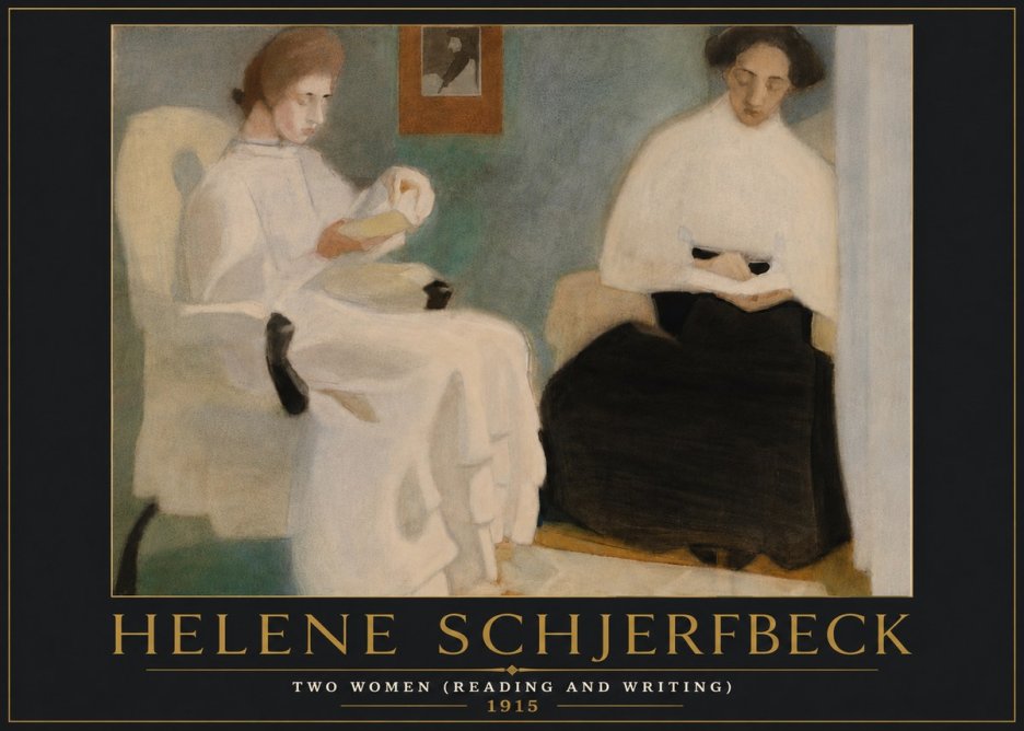 Helene Schjerfbeck Two Women (Reading and Writing) No6 - Affiche