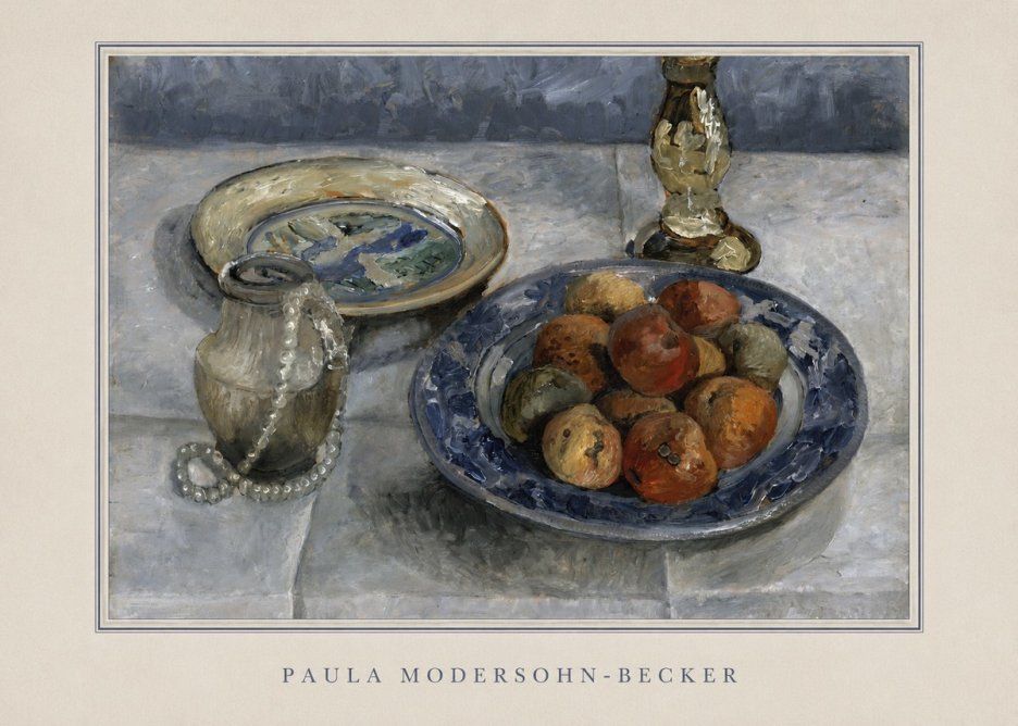 Paula Modersohn-Becker Still Life with Candlestick, Pitcher, and Fruit No4 - Affiche