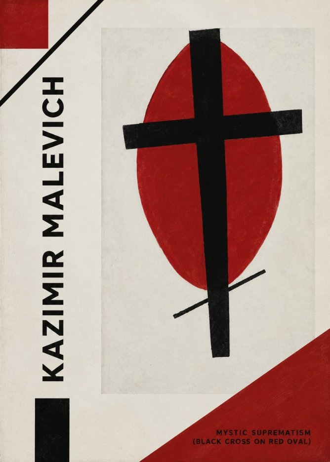 Kazimir Malevich Mystic Suprematism (Black Cross on Red Oval) No2 - Affiche
