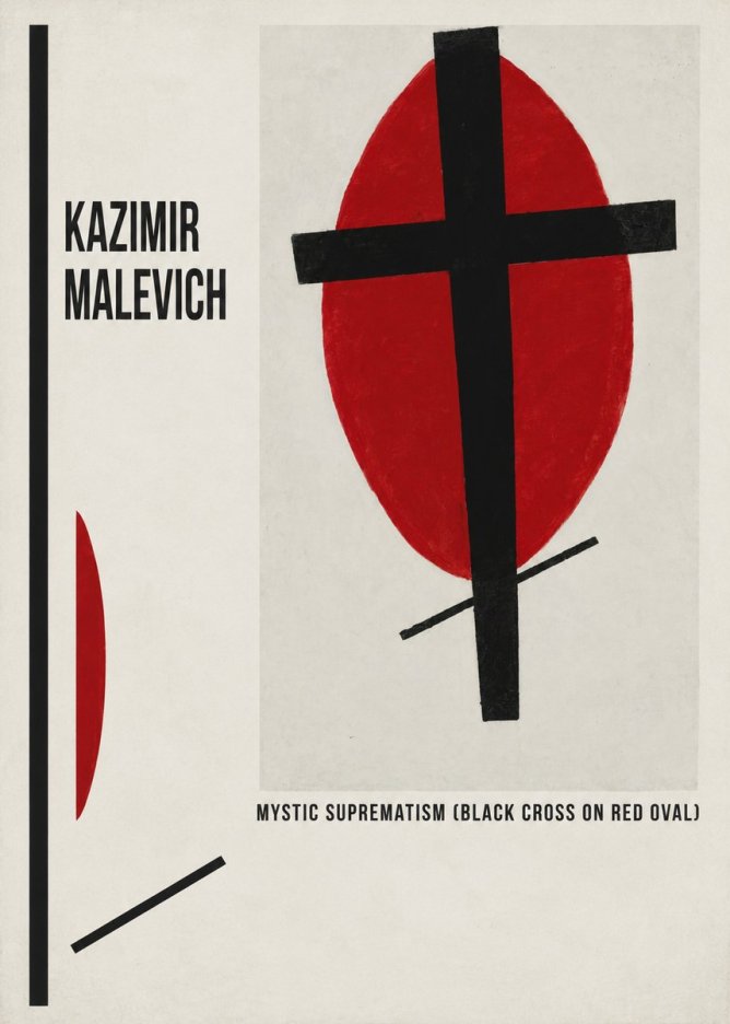 Kazimir Malevich Mystic Suprematism (Black Cross on Red Oval) No6 - Affiche