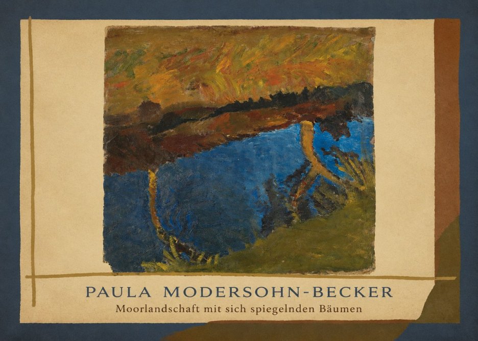 Paula Modersohn-Becker Moorlandschaft Mit Sich Spiegelnden Bäumen No1 - Affiche