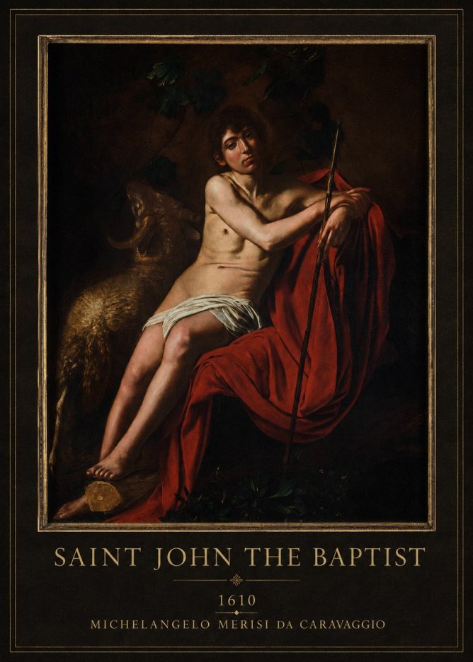 Michelangelo Merisi da Caravaggio Saint John the Baptist III No4 - Affiche