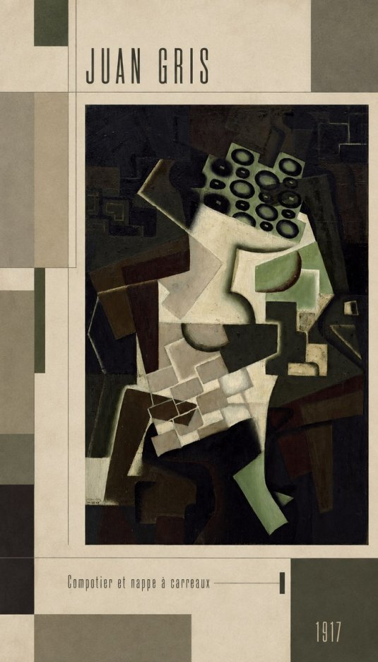 Juan Gris Compotier Et Nappe À Carreaux No3 - Affiche