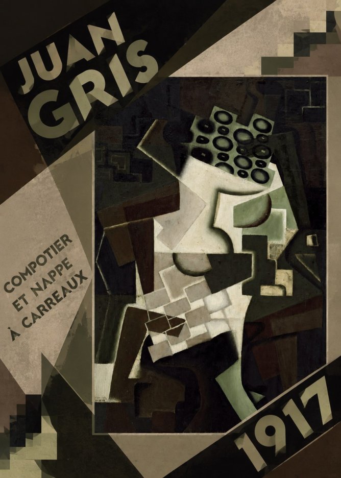 Juan Gris Compotier Et Nappe À Carreaux No5 - Affiche