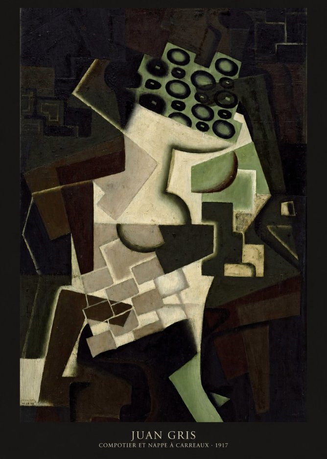 Juan Gris Compotier Et Nappe À Carreaux No6 - Affiche