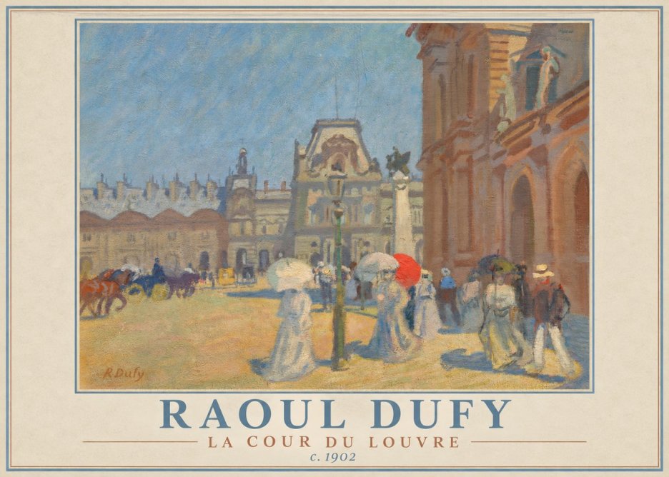 Raoul Dufy La Cour Du Louvre No1 - Affiche