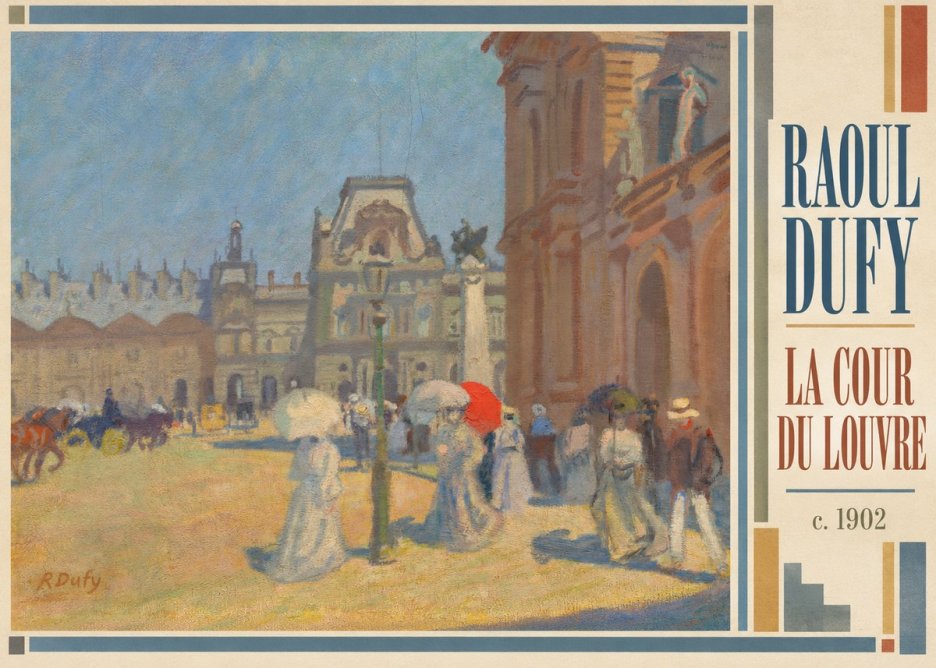 Raoul Dufy La Cour Du Louvre No3 - Affiche