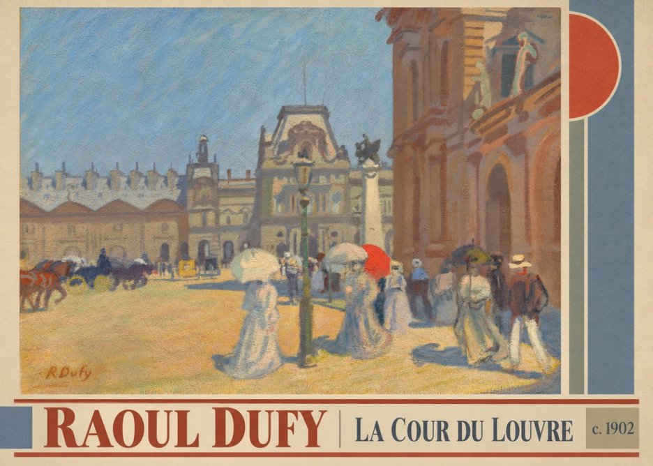 Raoul Dufy La Cour Du Louvre No5 - Affiche