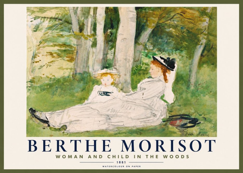 Berthe Morisot Woman and Child in the Woods No5 - Affiche