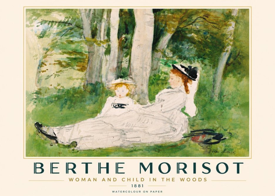 Berthe Morisot Woman and Child in the Woods No6 - Affiche
