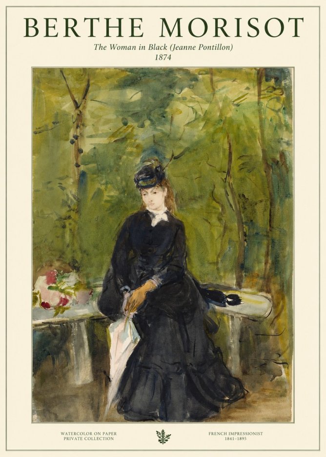 Berthe Morisot The Woman in Black (Jeanne Pontillon) No1 - Affiche
