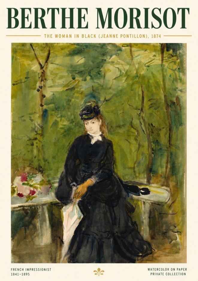 Berthe Morisot The Woman in Black (Jeanne Pontillon) No4 - Affiche