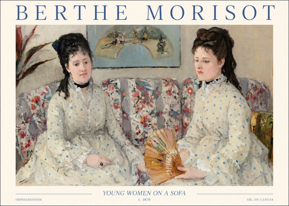Berthe Morisot Young Women on a Sofa No1 - Affiche