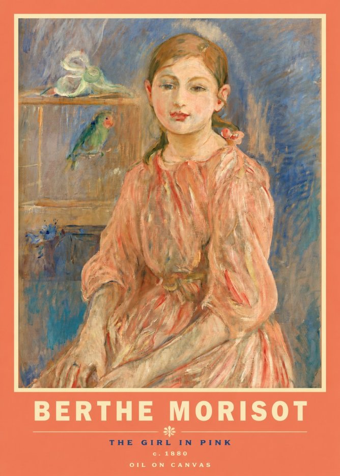 Berthe Morisot The Girl in Pink No3 - Affiche
