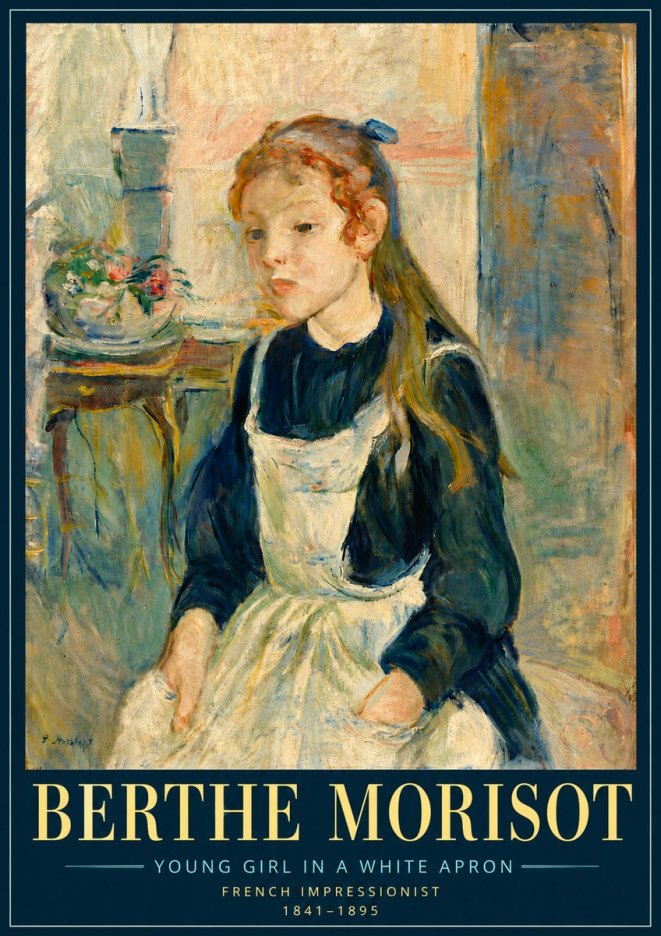 Berthe Morisot Young Girl in a White Apron No5 - Affiche
