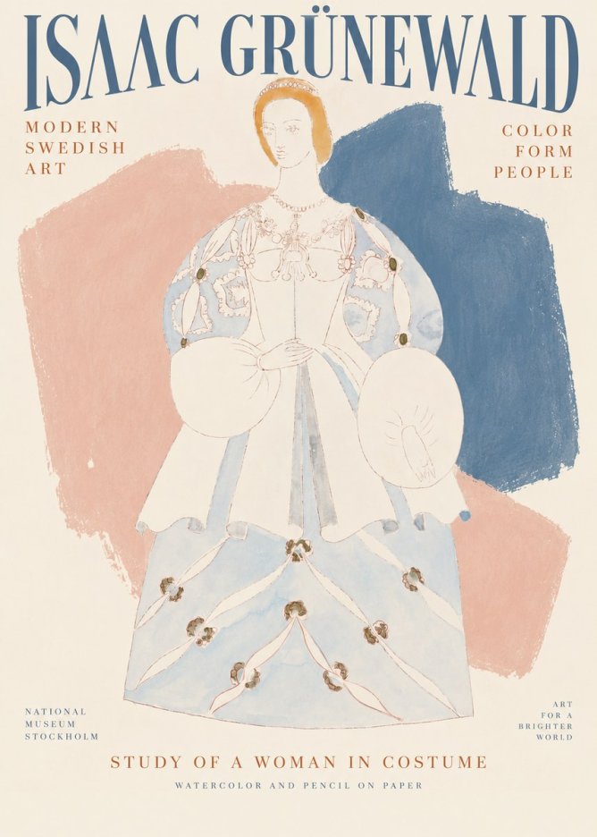Isaac Grünewald Study of a Woman in Costume No2 - Affiche
