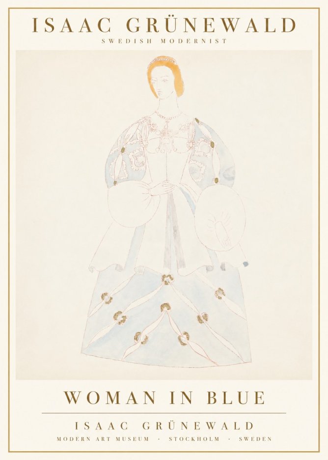Isaac Grünewald Study of a Woman in Costume No3 - Affiche