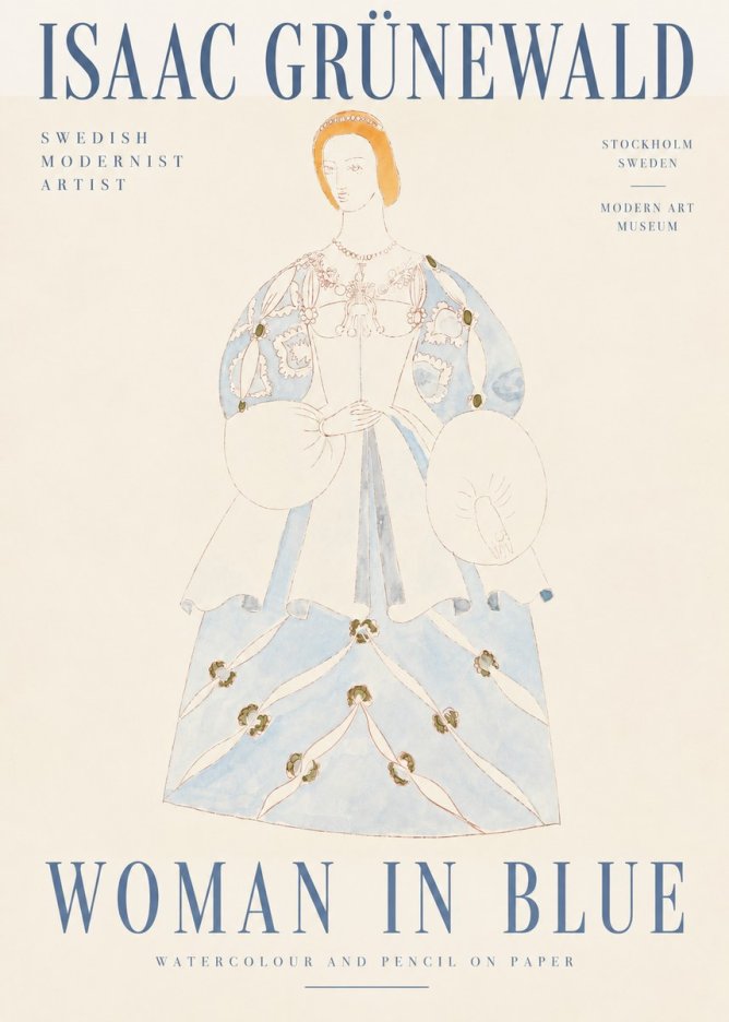Isaac Grünewald Study of a Woman in Costume No4 - Affiche