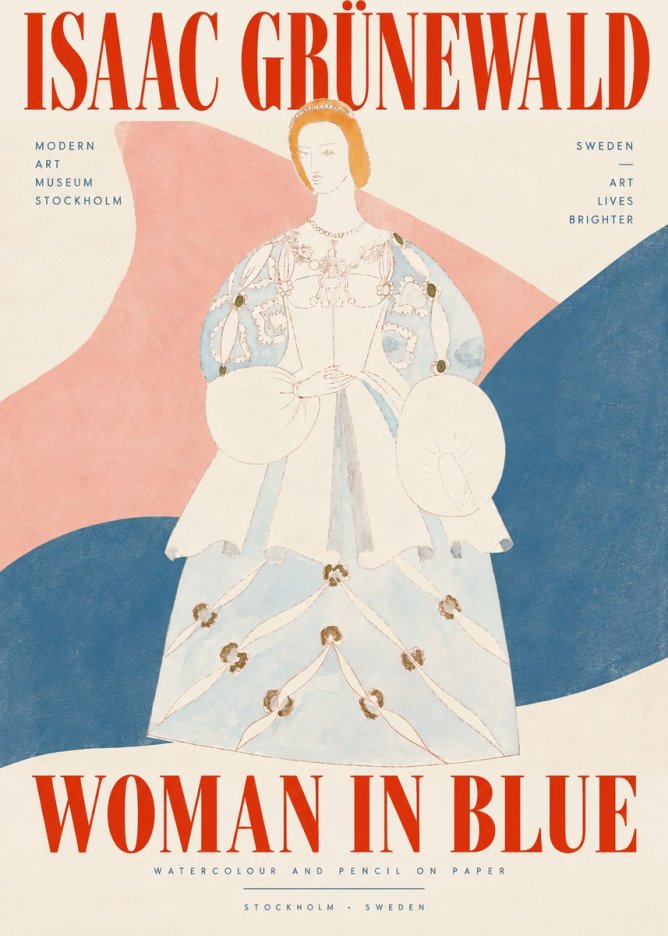 Isaac Grünewald Study of a Woman in Costume No5 - Affiche