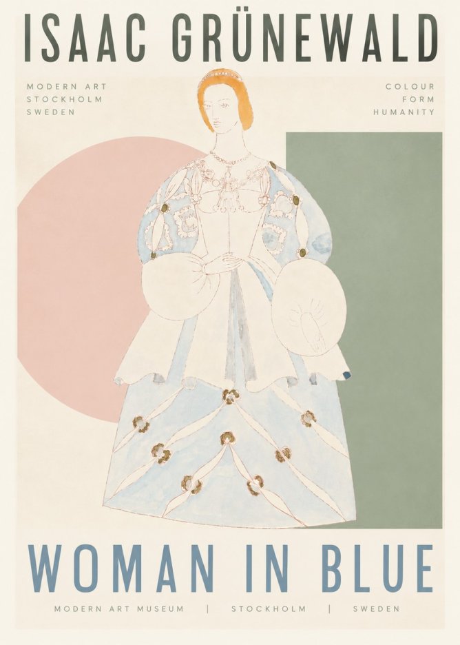 Isaac Grünewald Study of a Woman in Costume No6 - Affiche