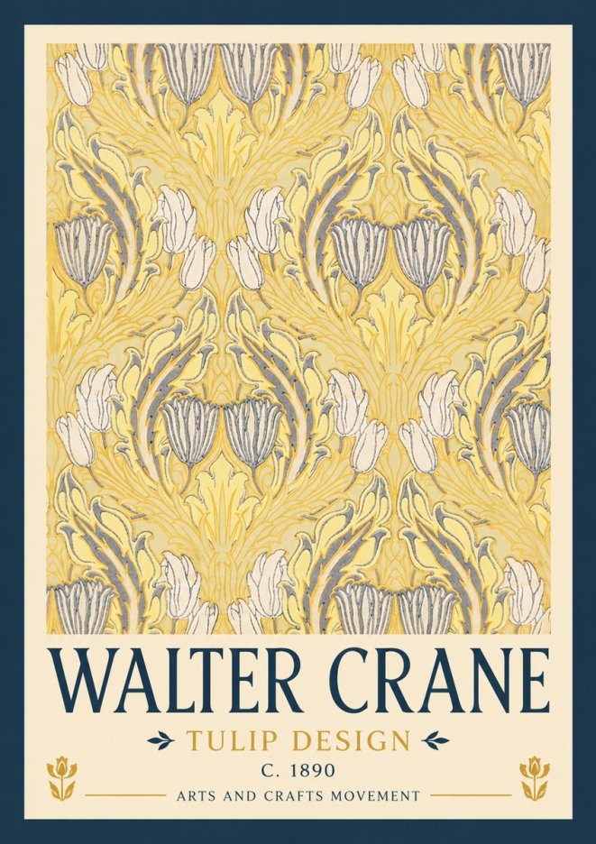 Walter Crane Tulip Design II No2 - Affiche