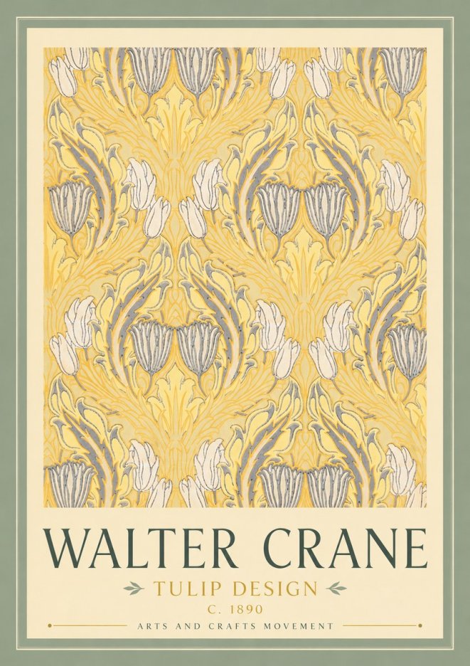 Walter Crane Tulip Design II No3 - Affiche