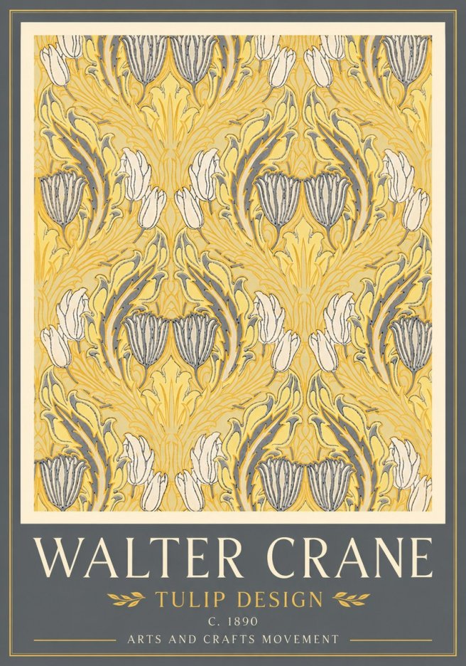 Walter Crane Tulip Design II No4 - Affiche