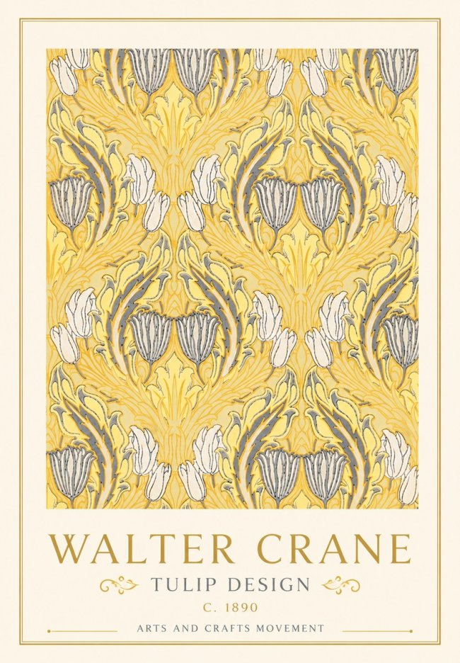 Walter Crane Tulip Design II No5 - Affiche