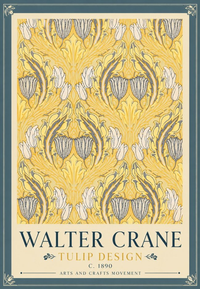 Walter Crane Tulip Design II No6 - Affiche