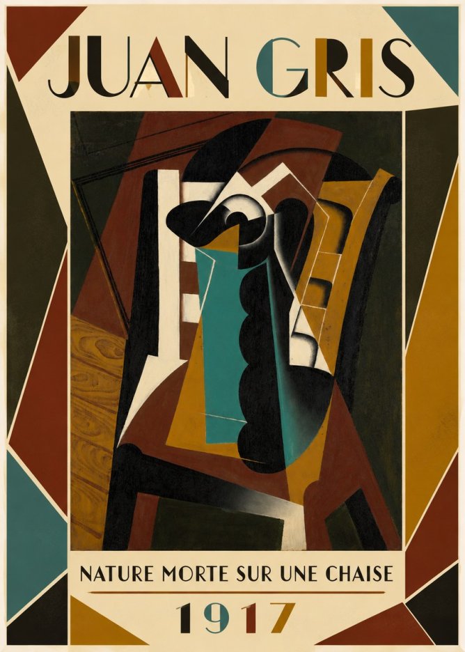 Juan Gris Nature Morte Sur Une Chaise No1 - Affiche