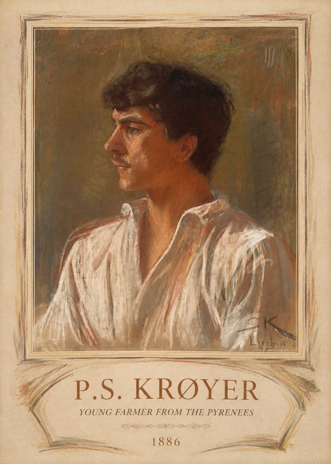 P.S. Krøyer Young Farmer from the Pyrenees No4 - Affiche