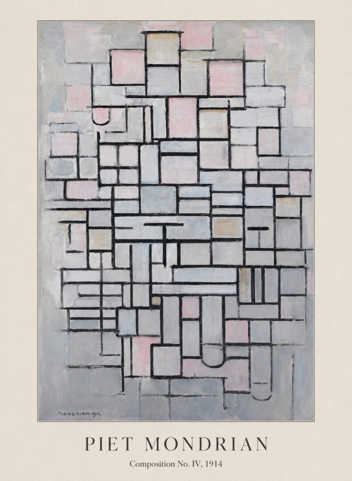 Piet Mondrian Composition No. Iv • 1914 No4 - Affiche
