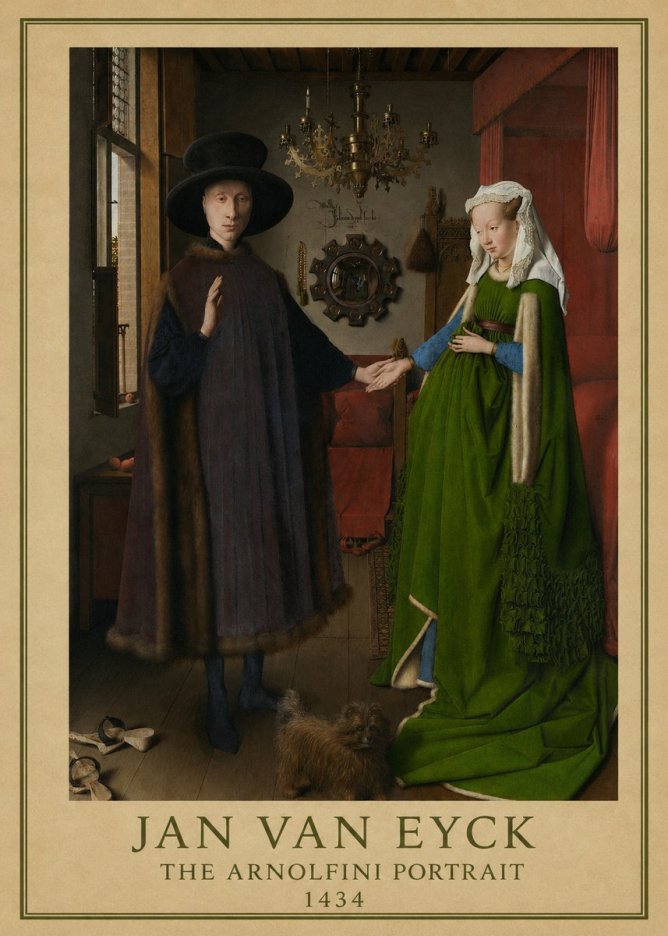 Jan van Eyck The Arnolfini Portrait V No1 - Affiche
