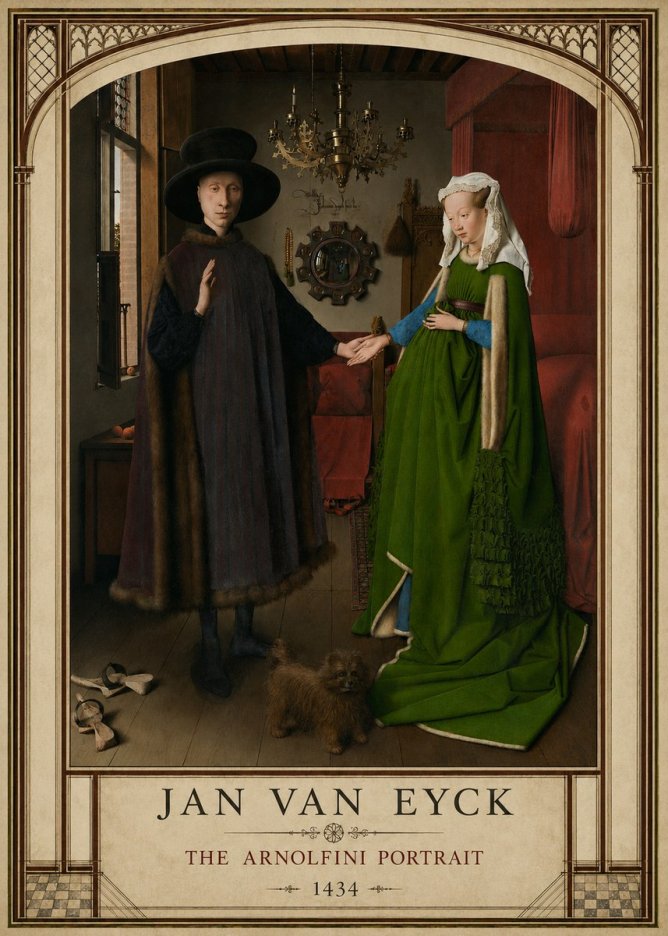 Jan van Eyck The Arnolfini Portrait V No3 - Affiche