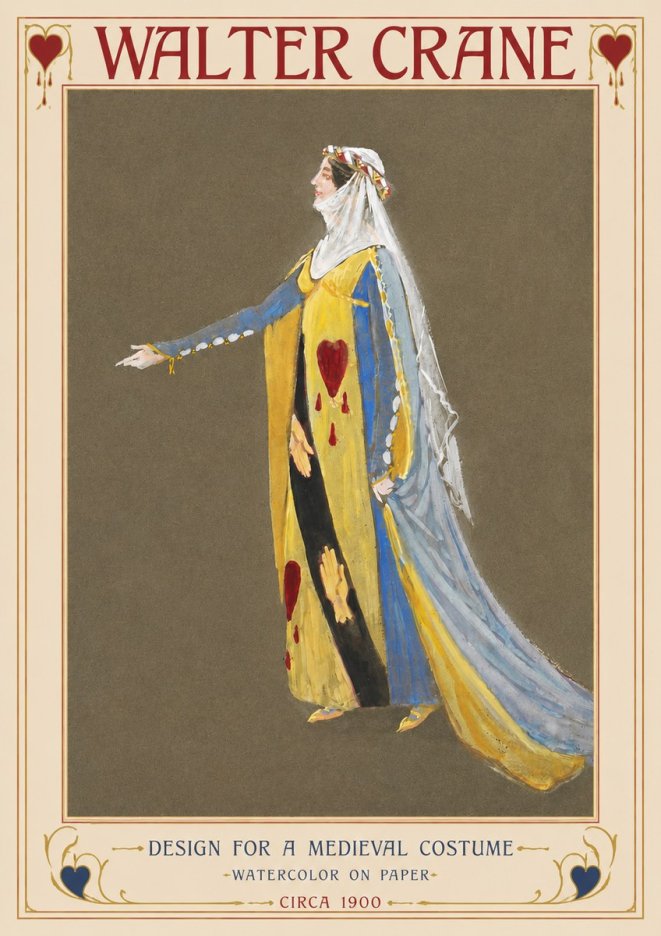 Walter Crane Design for a Medieval Costume No2 - Affiche